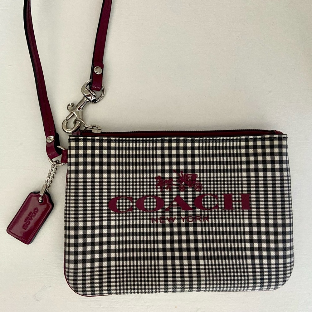 Coach Peyton Glen Plaid Small Wristlet
